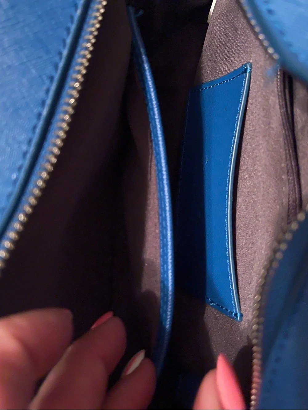 Calvin Klein Electric Blue Leather Crossbody Bag